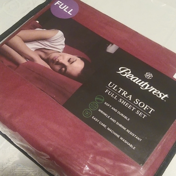 New Beautyrest full sheet set 4 piece fitted flat sheets & pillowcases ultra sof